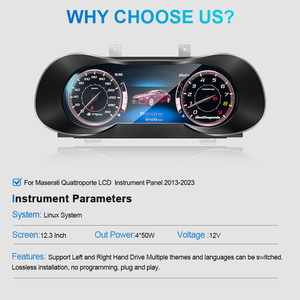 Новый дизайн Navihua, 12,3 дюймов, ЖК-дисплей на приборной панели автомобиля, цифровой Custer, виртуальный Автомобильный спидометр для Maserati Levante 2015-2021 - Product Image 6