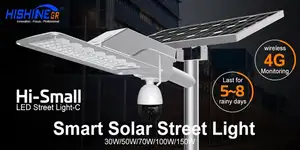 Smart City Farola Solar intelligenter Sensor Super High Lumen IP67 wasserdicht mit CCTV 4G Wifi Kamera Solar LED Straßen laterne 150W