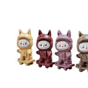 Jolie figurine d'animal en bois, breloque de téléphone en peluche, style dessin animé, cadeau pour enfants - Product Image 5