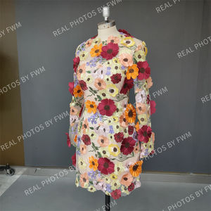 14657 # foto Real <span class=keywords><strong>de</strong></span> manga larga sin espalda <span class=keywords><strong>Mini</strong></span> vestido <span class=keywords><strong>de</strong></span> baile <span class=keywords><strong>de</strong></span> <span class=keywords><strong>quinceañera</strong></span> vestido <span class=keywords><strong>de</strong></span> fiesta <span class=keywords><strong>de</strong></span> graduación <span class=keywords><strong>de</strong></span> noche para mujeres con flores 3D hecho a medida - Product Image 6