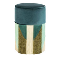 Repose-pieds de maquillage rembourré en velours pour salon moderne Pouf rond pour canapé avec franges Pouf avec glands pour villa résidentielle