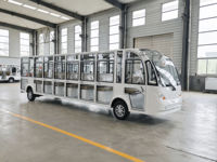 Bus électrique de tourisme RENQI 23 places 72V 200AH 11KW, navette panoramique fermée, autonomie 100km, vitesse 28km/h, pour stations balnéaires et parcs d'attractions