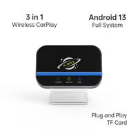 Boîtier CarPlay AI 3-en-1 sans fil, adaptateur Android Auto, système Android 13 complet, 2 Go 16 Go, carte SIM TF, Wi-Fi double bande, ajustement universel