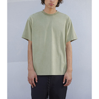 Vente en gros basique uni décontracté col rond poids lourd unisexe coton vêtement colorant pigmenté t-shirts pour hommes