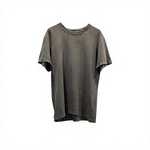 เสื้อยืดคอตตอนผู้ชายไซส์ใหญ่ แขนสั้น คอกลม ปักมือ สีพื้น ลำลอง ผ้าถัก - Product Image 4
