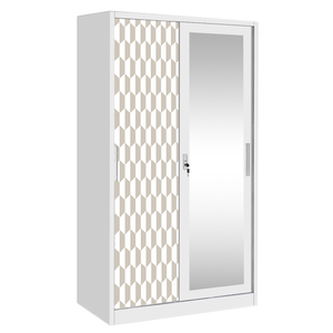 Armario Corredizo de Acero de Dos Puertas con Espejo para Dormitorio Moderno - Product Image 6