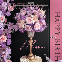 Nouvel arrivage Arc en corne violette Décor floral Fleurs artificielles pour toile de fond de fête d'anniversaire Décoration d'événement d'hôtel