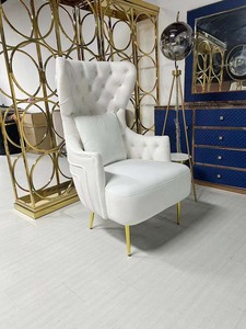 Sillón Moderno de Terciopelo Verde de Lujo, Sillón Reclinable Individual <span class=keywords><strong>para</strong></span> Sala de Estar, Sillón Individual de Diseño - Product Image 4