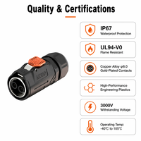Conector Impermeable IP67 de Bloqueo Rápido de Metal Resistente a la Corrosión MJ32 para Almacenamiento de Energía Solar Fotovoltaica