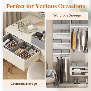 Organizzatore per Cassetti per Vestiti 3 Misure Divisori per Cassetti Guardaroba per Biancheria Intima Contenitori Organizzatori Pieghevoli in Tessuto per Comò - Product Image 6