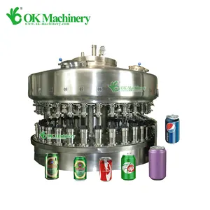 Tam otomatik alüminyum teneke kutu içecek konserve sızdırmazlık üretim hattı/bira küçük karbonatlı içecek dolum makinesi