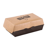 Carton d'emballage kraft brun avec logo personnalisé boîtes à emporter en papier à emporter pour traiteur à emporter à emporter