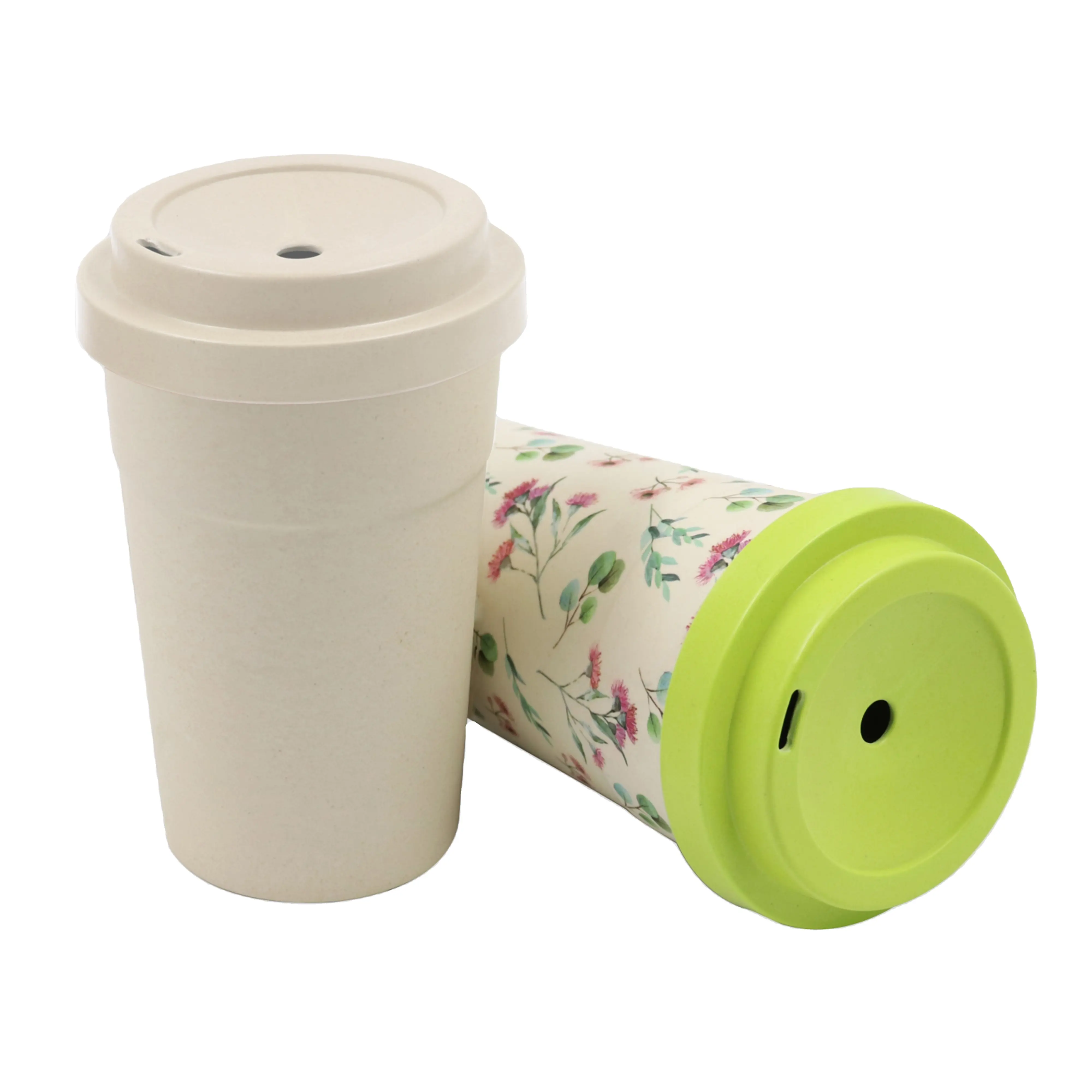 590ml Bamboo Fiber Threaded mug reusable water coffee cup for cold hot drinks
