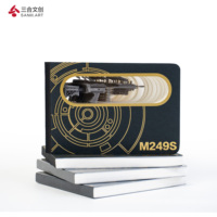 Cuaderno M249S de Tapa Dura de Cuero con Diseño 3D en Relieve, Diario Creativo con Recortes, Regalo Cultural Único para Oficina