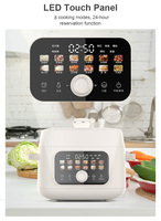 Cuisinière à pression électrique multifonction numérique 800W 3L avec cuve antiadhésive et minuterie programmable pour usage domestique