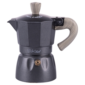 BUON CAFFE MACCHINA DA CAFFÈ ANTRACITE CON MANICO IN LEGNO 1 TAZZA - Product Image 1