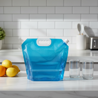Sac à eau en PET réutilisable et durable avec impression personnalisée, poignée longue, portable, conteneur de rangement suspendu pour camping, randonnée, extérieur