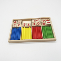 Aides pédagogiques mathématiques Blocs de chiffres et bâtons en bois Ensemble d'apprentissage Bâtons de comptage en bois de hêtre