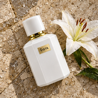 Vente en gros de flacons de parfum en verre blanc mat personnalisés avec pulvérisateur et marquage à chaud 30ml/50ml/100ml Marque VISTA