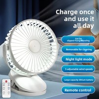 Ventilateur de lit ultra-silencieux à clipser, télécommandé, rechargeable, pour dortoir étudiant, bureau, charge USB, vent puissant