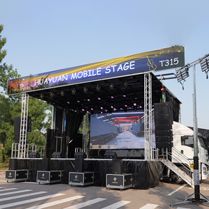 Camion mobile d'étape de T315 9.6m avec l'écran hydraulique de LED pour des événements extérieurs et des services d'église - Product Image 3