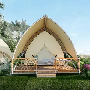 Großhandel Custom Large 35 Quadratmeter Bodenfläche Glamping Outdoor Zelt für Camping