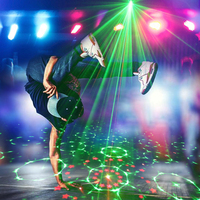 Lampe DJ USB 3 trous, mini projecteur de fête, faisceau laser RGB LED, lumière de scène, effet de lumière laser pour les fêtes de Noël, bar