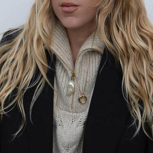 New High Quality Exquisite Fashion <b>Simple</b> Design Thick Minimalist Engagement Party 925 Sterling Silver Circle Huggie Pendant - Product Image 4