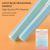 Ensemble de pinceaux à ongles en fibres ultra-fines, sans perte de poils, avec manche hexagonal bleu laser irisé, pour la création de manucures en salon