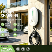 Borne de recharge murale pour VE 7kW Type 2 32A 220V Monophasé IP65 Câble 5M CE FCC Garantie 18 mois Expédition rapide Direct Usine