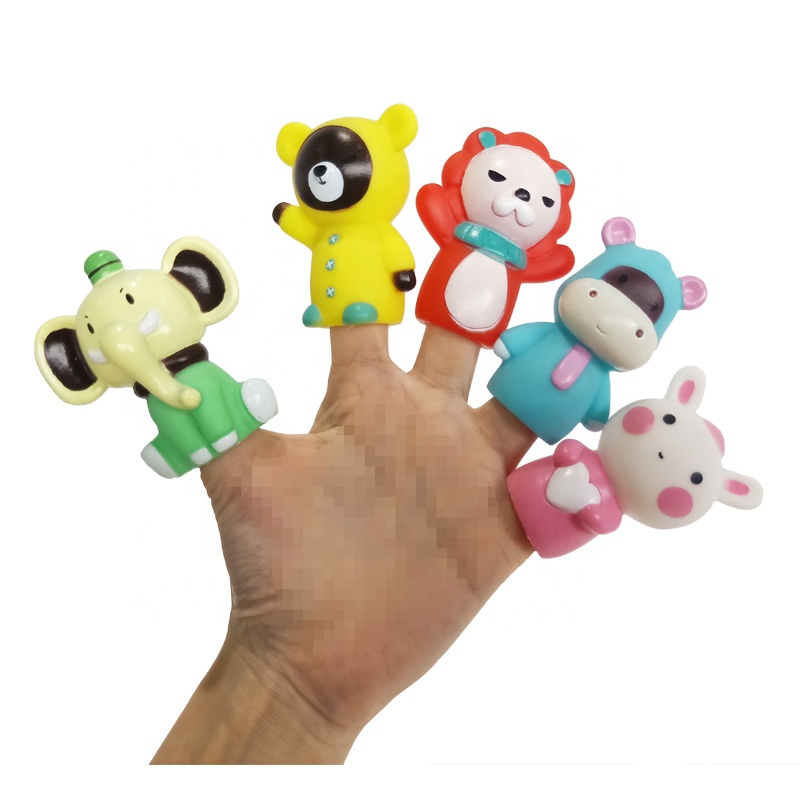 Educational Cartoon Silicone Finger Puppet Hand Animal Finger Puppet