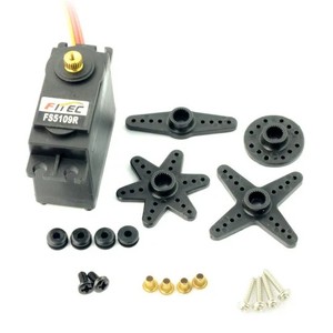 มอเตอร์เซอร์โวแบบอนาล็อก FS5109R 6V 10Kg แกนทองแดง หมุนได้ <span class=keywords><strong>360</strong></span> องศา สำหรับหุ่นยนต์เชิงพาณิชย์/ชีวเทคโนโลยี ผลิตจากโลหะ/ 1/10 1/8 RC Car <span class=keywords><strong>Servo</strong></span> - Product Image 1