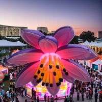Fleur gonflable géante violette à DEL Ballon Boîte de nuit Publicité Fleur gonflable suspendue pour décoration