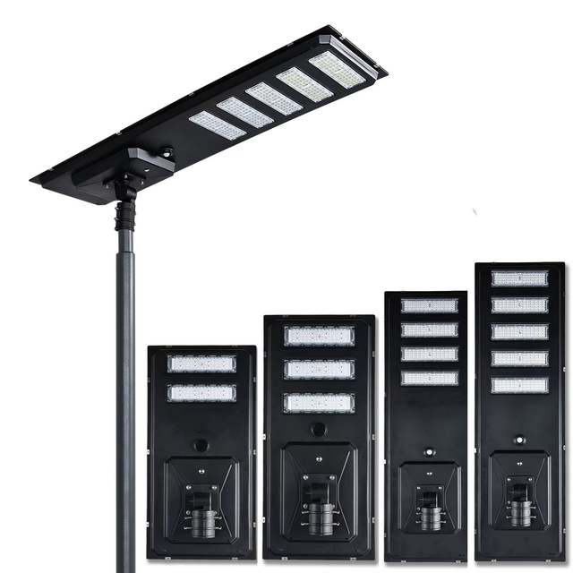 All in One Wireless Solar LED Street Lamp Aluminum Body with PC Lens IP65 Rating for Road Lighting