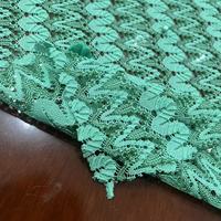 Tissu en dentelle florale 3D avec boules, 100 % polyester organique écologique, 155 cm, personnalisé, de luxe, pour femmes