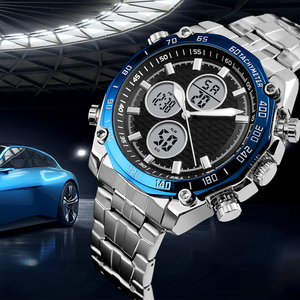 Montre sport de luxe personnalisée à grand cadran en acier inoxydable analogique-numérique pour homme, bonne étanchéité, Relojes Hombre Digitales - Product Image 4