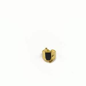 Fashion <b>Ring</b> 316L Stainless Steel PVD Gold Plating Black Inlay <b>Statement</b> Jewelry - Product Image 1