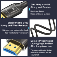 Câble HDMI 2.1 8K OEM/ODM 48 Gbps, câble HDMI mâle-mâle compatible avec les versions 2.0/1.4 et câble HDMI à fibre optique pour TV