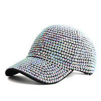 Nouvelle Casquette de Baseball en PVC Entièrement Ornée de Strass, 6 Panneaux, Tendance Européenne et Américaine, Hip-Hop, Danse, Scène, Taille 55-60cm