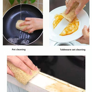 Zenidoo Striped Square Loofah Dishwashing Brush for Kitchen Use Eco-Friendly Non-Greasy Natural Durable Cleaning Tool - Product Image 2
