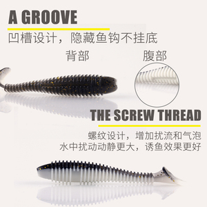 Spiral T Tail Soft Bait <b>Floating</b> Lure For Bass Mandarin Fish Topmouth Culter Drop <b>Fishing</b> Texas Rig Slow Sinking Worm - Product Image 1