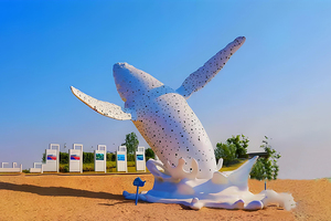 Grandes sculptures circulaires artisanales en acier inoxydable et sculptures de paysages urbains extérieurs en acier inoxydable - Product Image 5