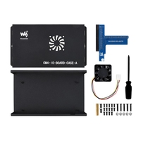 Boîtier métallique (A) pour carte d'interface Raspberry Pi Compute Module 4, avec ventilateur de refroidissement