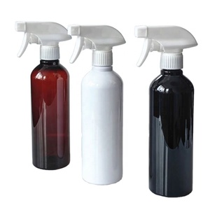 500ml Black Round Shoulder PET Plastic Spray <b>Bottle</b> Empty Cosmetic <b>Bottle</b> Trigger Head - Product Image 1