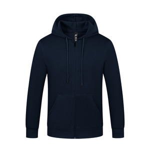 Customized Cotton Zip-Up Hooded Sweatshirt Fleece Lined Work Uniforms With Logo Print For Autumn Winter - Product Image 2
