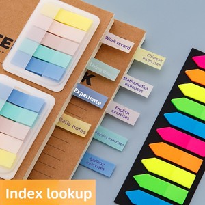 Etichette Adesive Fluorescenti Riutilizzabili in PET, Segnapagina Creativi, Adesivi Promemoria per Studenti, Etichette Colorate Modello A27 Prodotte in Cina - Product Image 1