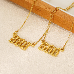 ZOGXIN 18K Gold Plated Stainless Steel Number Pendant Necklace For Women Party Gift Fashion Jewelry - Product Image 4