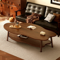 Nouvelle table basse en bois de petite taille avec rangement double couche, multifonctionnelle pour petits appartements et salons, légère