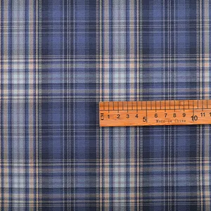 Best Price Good Texture Soft Touch 100% Polyester Yarn Dyed Checks Shirting Tartan Black And Yellow Plaid Fabric