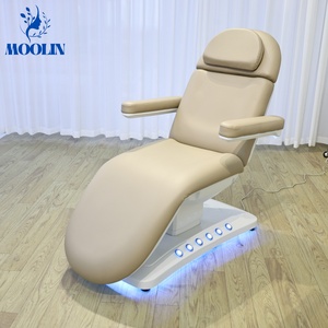 MOOLIN Modern Beauty - Camilla de Masaje Tailandés de Cuero PU para Salón de Belleza, Cama Eléctrica de 3 Motores para Spa Facial y Pestañas - Product Image 2